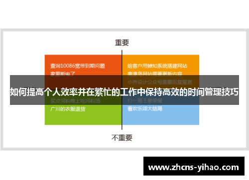 如何提高个人效率并在繁忙的工作中保持高效的时间管理技巧